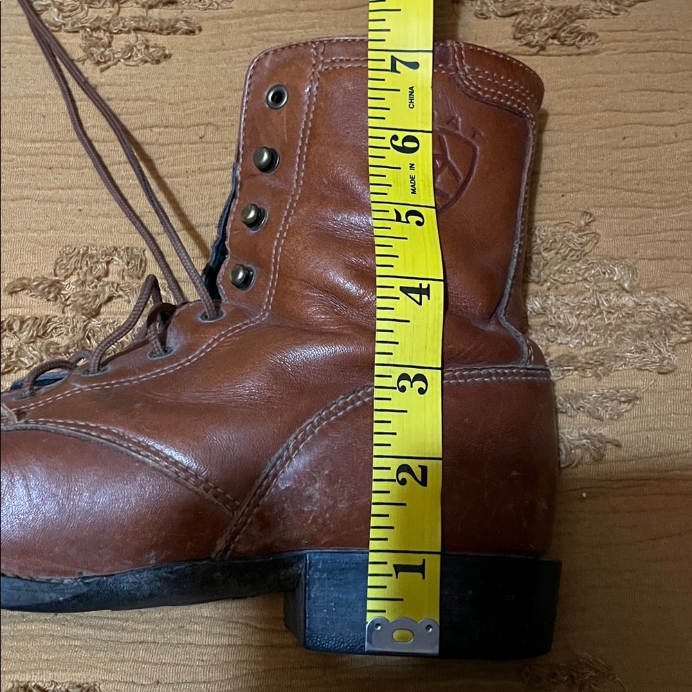 Ariat Women's Kiltie Brown Leather Lace Up Boots Sz 8 - Picture 11 of 13